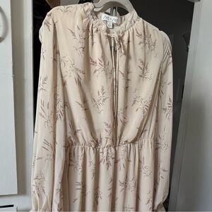 Elegant Cream Floral Dress